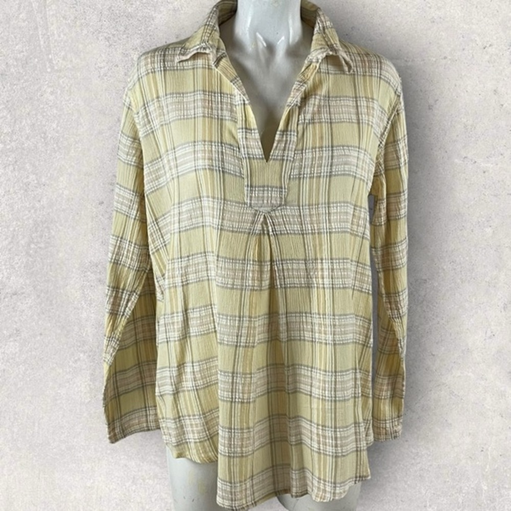 Sundance Shirt Womens Large Gauze Pullover Long Sleeve Large